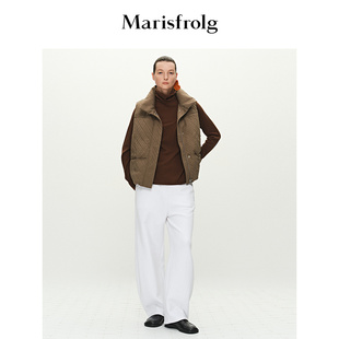 Marisfrolg玛丝菲尔2025春新款 羽绒 立领箱型羽绒马甲上衣 时装