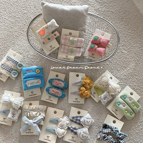 韩系甜美布艺刺绣花朵儿童BB夹可爱百搭樱桃蕾丝小女孩碎发刘海夹