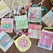 新款 碎花布艺蕾丝格纹儿童小包包斜挎包小背包