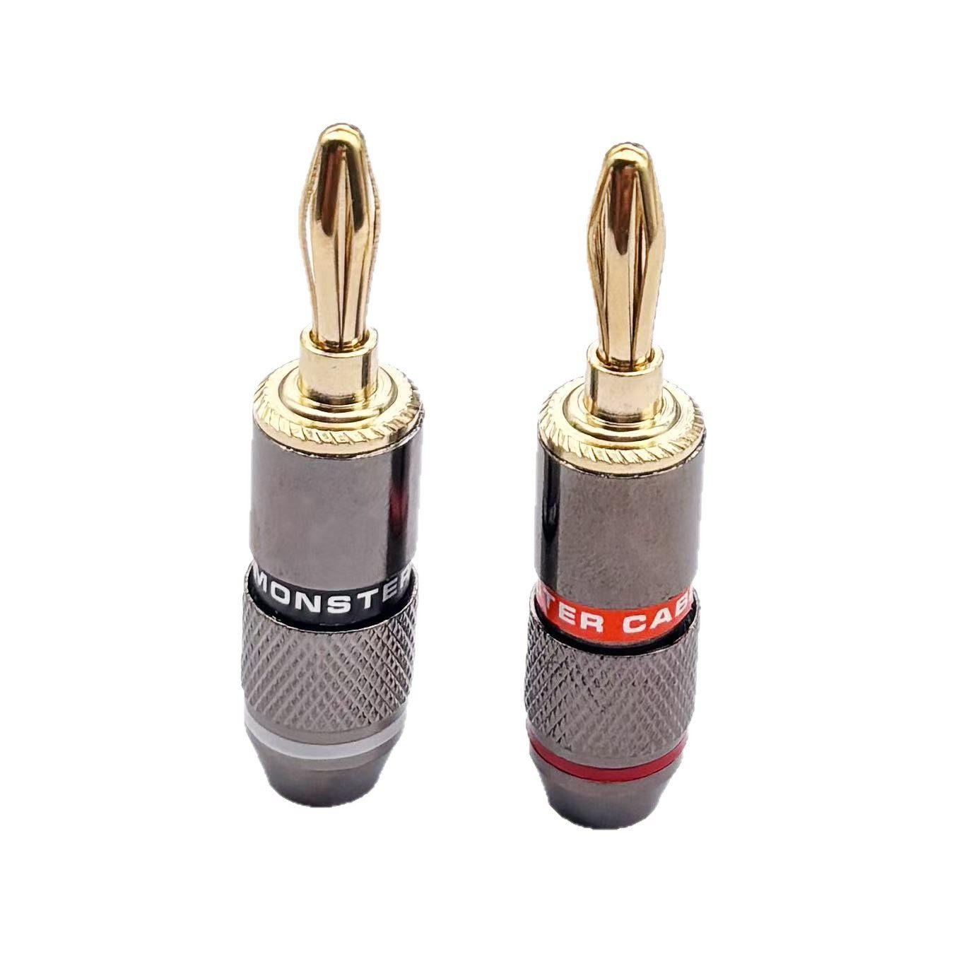 怪兽香蕉插头  音箱4MM香蕉插头 纯铜镀金香蕉插 发烧喇叭香蕉插