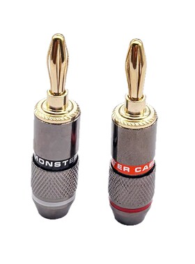 怪兽香蕉插头  音箱4MM香蕉插头 纯铜镀金香蕉插 发烧喇叭香蕉插