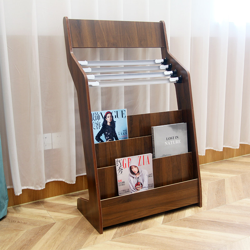 现代北欧简约小型木质报架报刊架杂志架落地办公室报纸架胡桃色,商业/办公家具,报刊架,淘宝优惠券,粉丝福利购,淘宝优惠卷