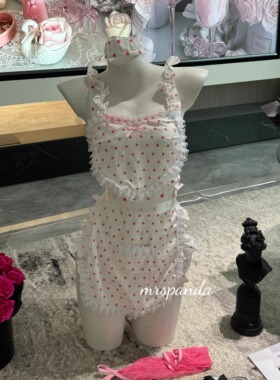 mrspanda纯爱女仆甜美爱心仿真丝睡衣套装可爱纯欲性感围裙角色