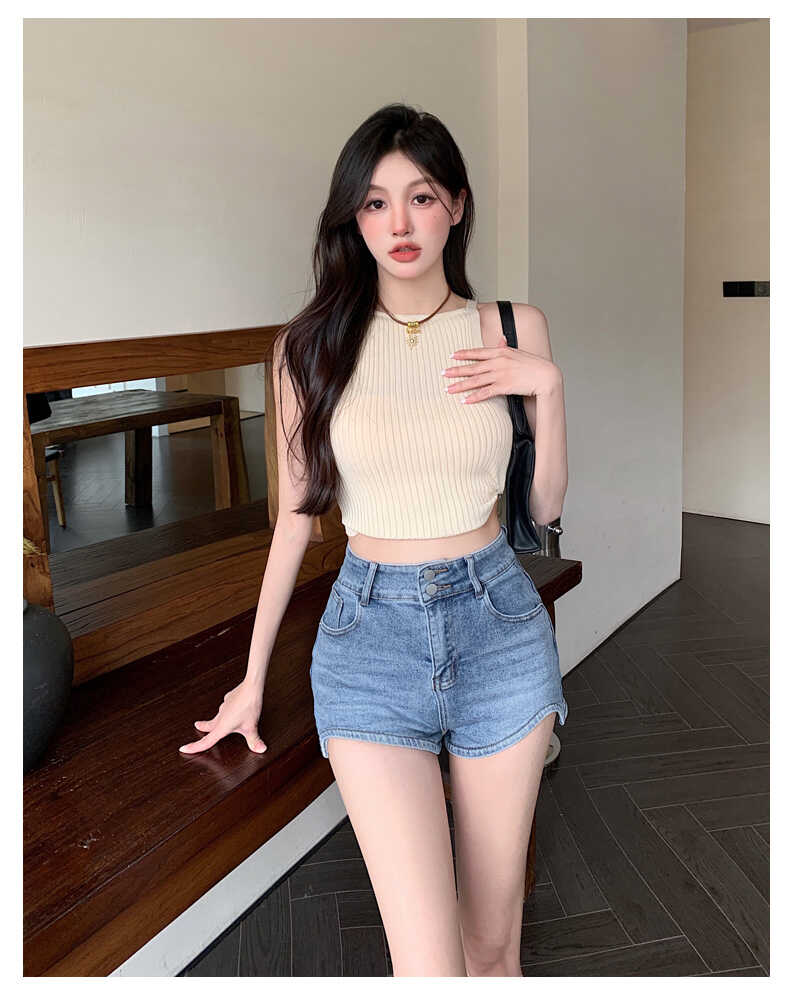 大长腿辣妹高腰牛仔短裤女2026夏季新款百搭显瘦a字外穿阔腿热裤图片