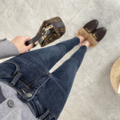 女铅笔小脚毛边显瘦牛仔裤 2026秋冬蓝灰色新款 百搭牛仔裤 女