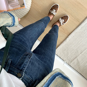 2026新款 春秋季 高腰牛仔裤 人手一条 女紧身显瘦毛边小脚铅笔裤
