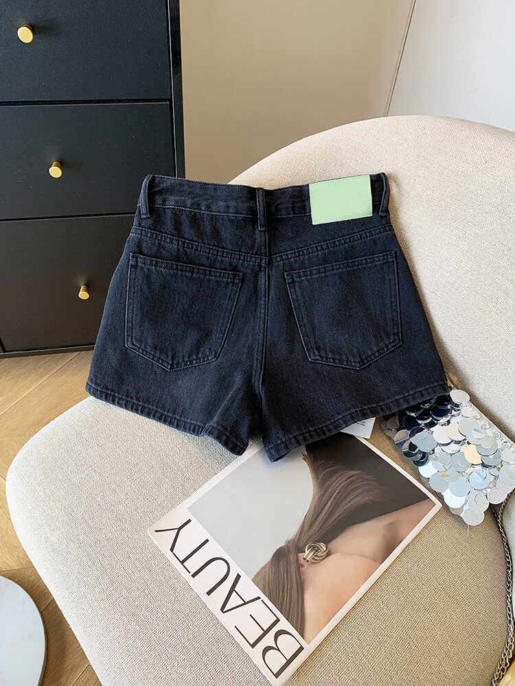 南油高货清仓捡漏！黑灰色高腰A字牛仔短裤女宽松显瘦休闲热裤夏