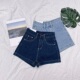 新款 蓝色高腰直筒牛仔短裤 女a字热裤 2026夏季 胖mm显瘦百搭韩版 潮