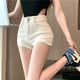 女夏季 裤 2026新款 高腰显瘦直筒热裤 子 时尚 百搭纯色辣妹风牛仔短裤