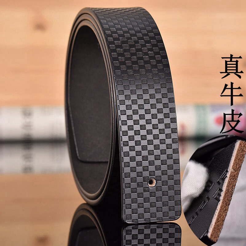 无头皮带男士真皮格子牛皮腰带不腰带/皮带/腰链