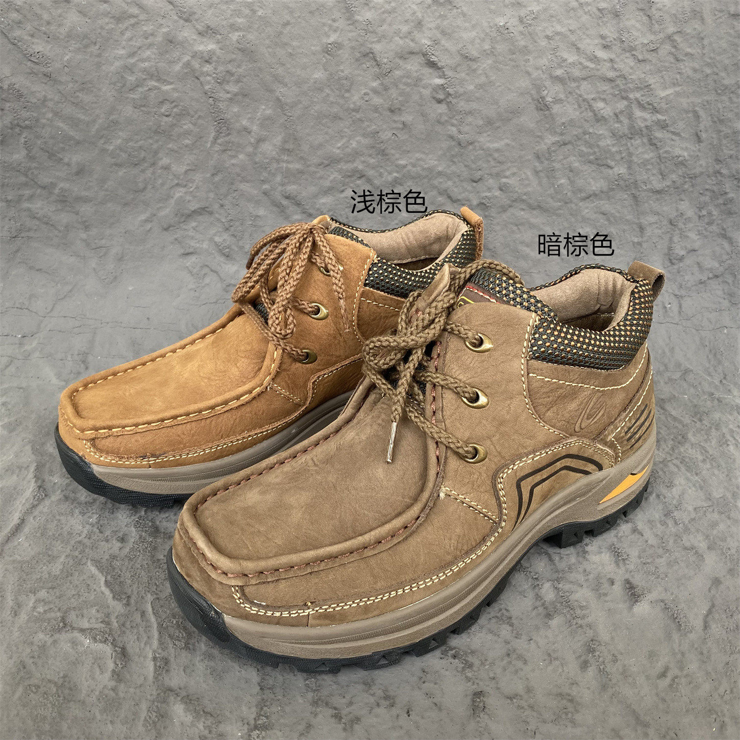 骆TUO动感正品秋冬男高帮保暖工装棉靴户外休闲厚底耐磨真皮牛皮