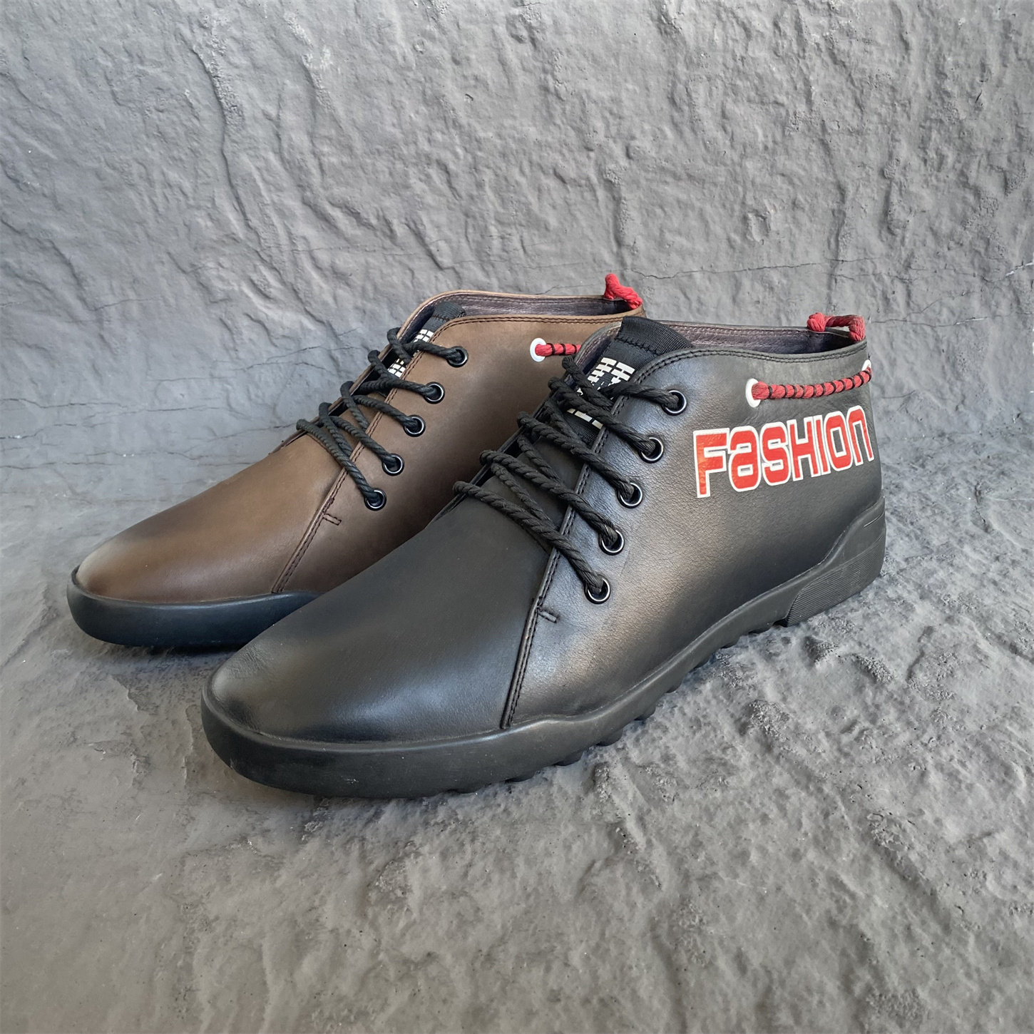 春秋冬新款品牌正品男鞋真皮头层牛皮防滑耐磨透气高帮鞋工作鞋子