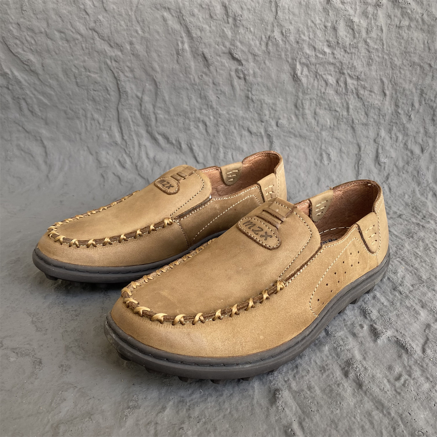 断码处理美洲象正品男鞋软面豆豆乐福鞋真皮头层牛皮38 39 43码