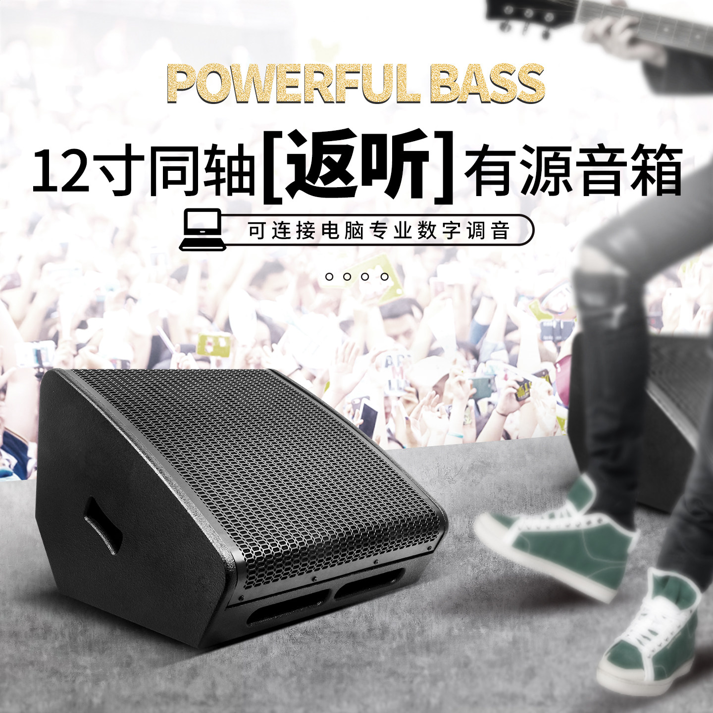 DIRTIS 有源12寸返听监听同轴音响舞台演出返送辅助补音台唇音箱
