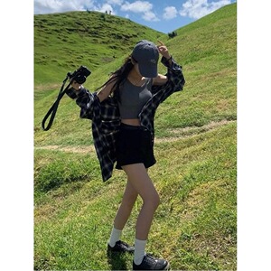 网图现货格子长袖衬衫春秋季新款XZ618-CS695-P40图片