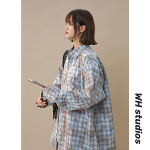 纯棉抖音品质休闲宽松衬衫外套618-CS555-P50控78女模图片