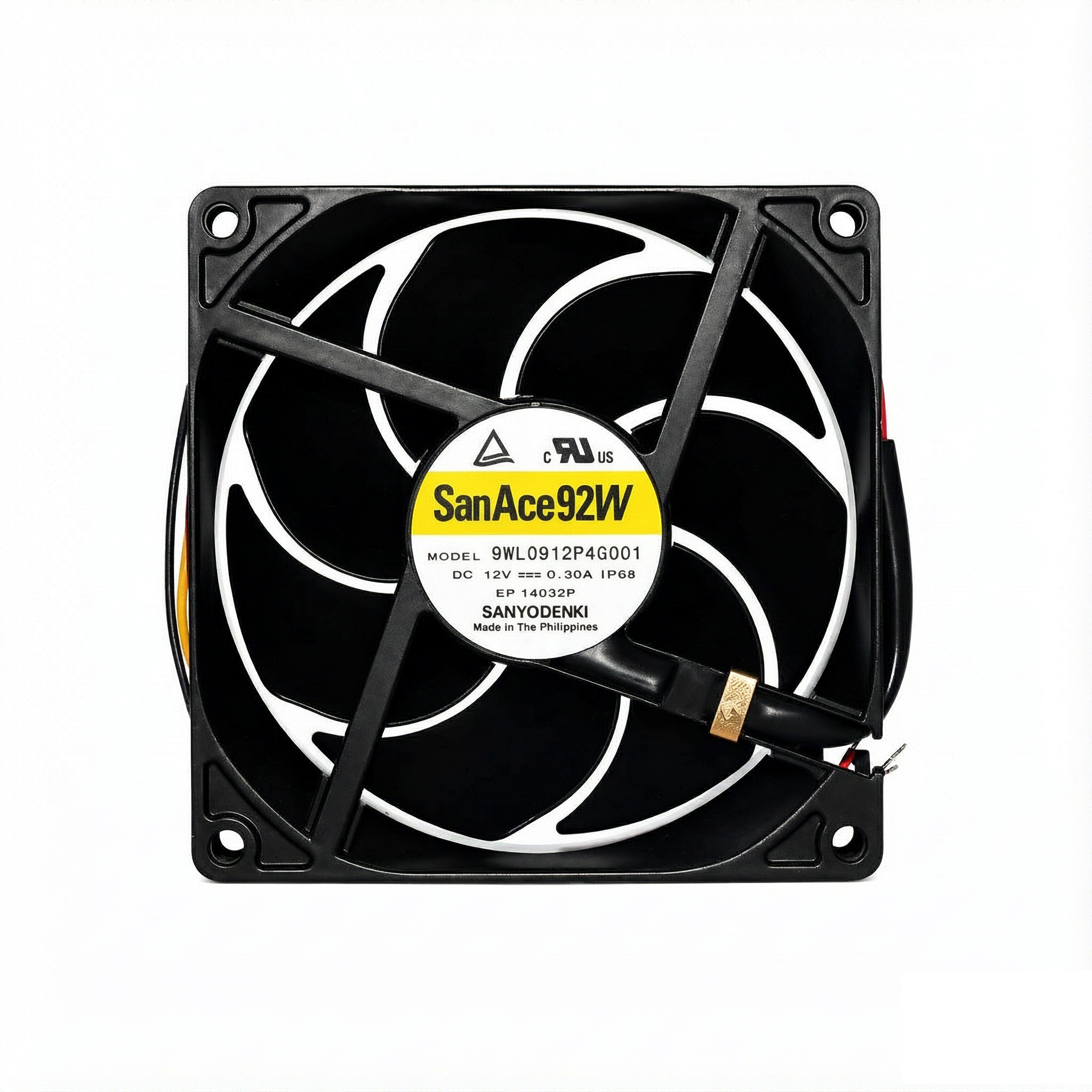 全新三洋 9WL0912P4G001 12V 0.30A 9225 9.2CM 4线 工业防水风扇