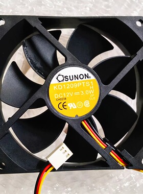 全新SUNON建准KD1209PTS1 12V3.0W 9225 9.2CM机箱电源干衣机风扇