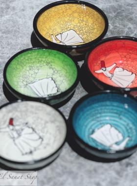 土耳其进口旋转舞非遗文化蘸料碟8cm直径颜色绚丽小碗