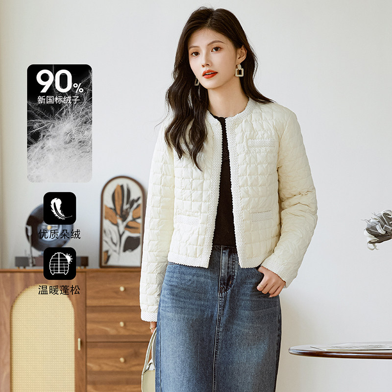 3S小香风短款立领羽绒服