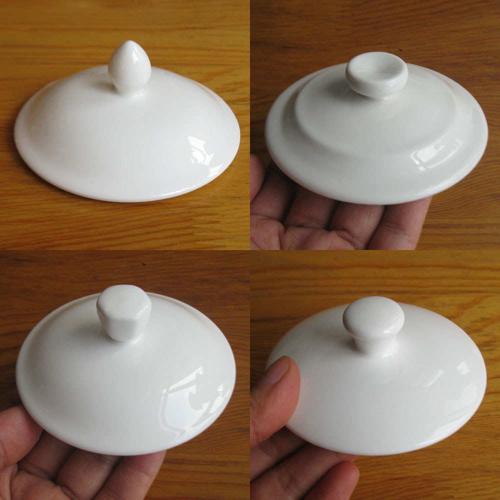 马克杯盖陶瓷盖带把白色配件单卖茶杯盖子圆形防尘实用百搭规格多