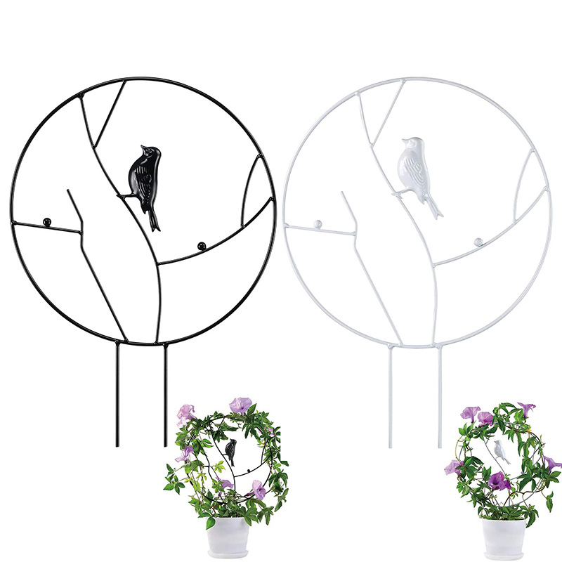 家用铁艺花盆小鸟支架室内客厅
