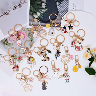 日韩风可爱独角兽彩虹钥匙扣挂件 少女心闺蜜包包挂饰 滴油钥匙链