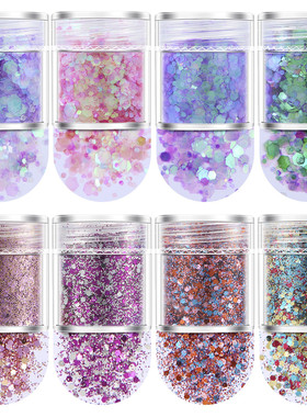 新款闪粉亮片金葱粉水晶滴胶填入物 手工DIY材料混装美甲亮片套装