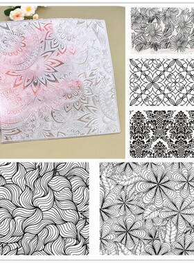 透明硅胶黏土图案印章 陶泥软陶纹路图形花草印章DIY饰品手账工具