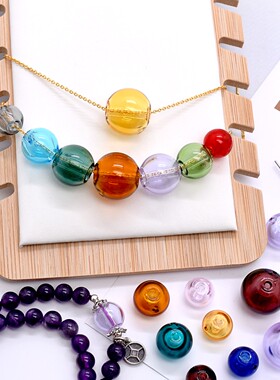 10-16mm双孔可穿线琉璃精油瓶DIY配件香水香薰扩香精油珠饰品串珠