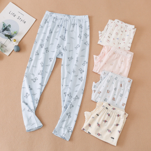 儿童秋裤 内穿居家无骨睡裤 莫代尔单条薄款 衬裤 男女童加档线裤 新款