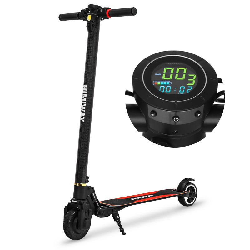 himiway电动滑板车成人折叠电动车碳纤维代驾代步黑色续航35公里