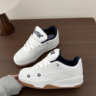 白深兰小众设计小白鞋女鞋子学生百搭厚底面包鞋休闲板鞋运动鞋