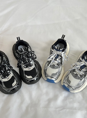 港风网面厚底老爹鞋男鞋ins潮小众情侣休闲运动鞋女2025秋季新款