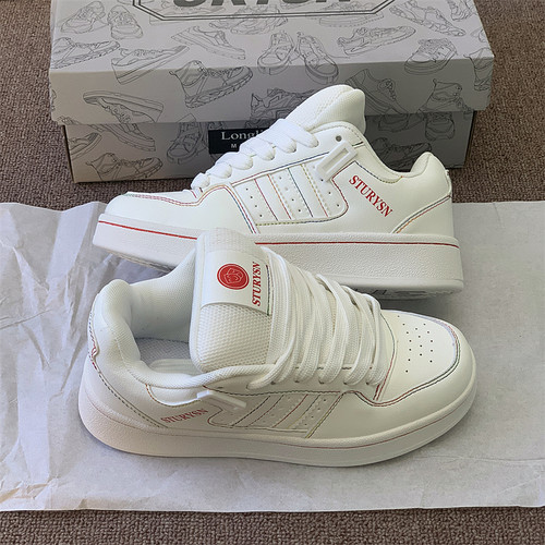 白彩虹小白鞋经典百搭板鞋男鞋2025秋季新款潮流情侣面包鞋女