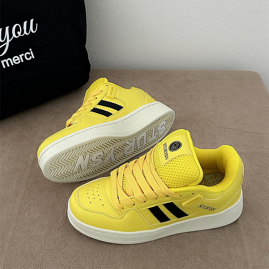 黄黑潮流休闲面包鞋男女同款2025年冬季新款低帮板鞋百搭运动鞋