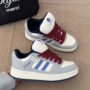 2025年冬季新款男鞋子复古低帮运动休闲鞋女ins潮流百搭面包鞋