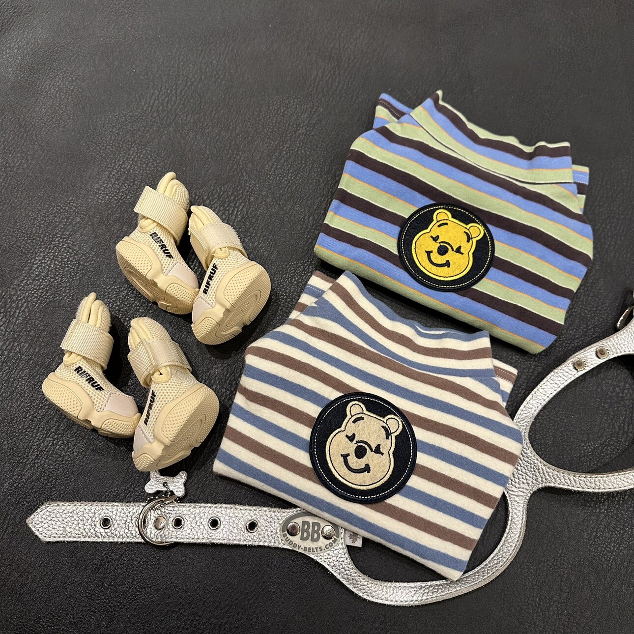 BAI®韩国宠物迪士尼系列条纹弹力保暖发热纯棉可爱维尼熊条纹百