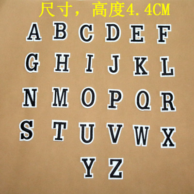 黑色英文字母布贴 儿童补丁贴布服装辅料装饰贴花刺绣贴补洞贴布