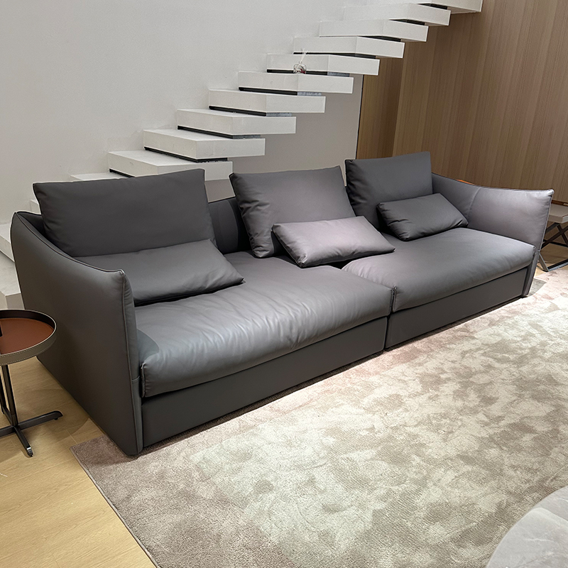 意式极简头层牛皮羽绒香奈儿沙发