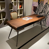 意式 极简实木书桌写字桌现代简约胡桃木色办公书房大平层高端定制