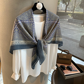 民族风植物花卉大方巾男女通用夏季 百搭高级感丝巾披肩围巾