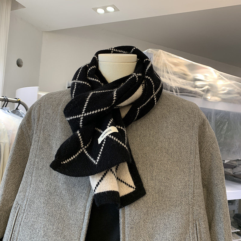 澳洲羊毛100%wool 小香风双面围巾菱形格子围脖冬季保暖韩版情侣,服饰配件/皮带/帽子/围巾,围巾/丝巾/披肩,淘宝优惠券,粉丝福利购,淘宝优惠卷