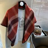 100%wool格兰苏格纹羊毛三角巾围巾女冬季 百搭多功能围脖披肩两用