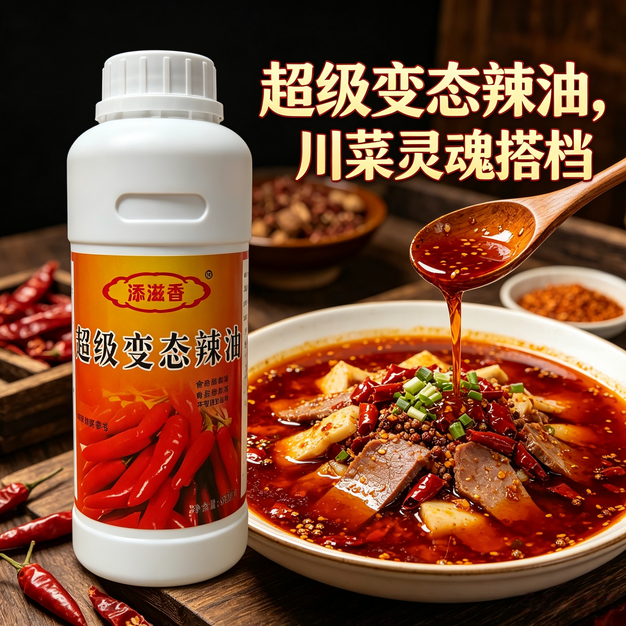 添滋香食品级特辣BT辣椒精油4度油溶辣椒精油500克火锅麻辣烫包邮