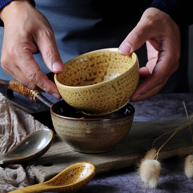 手工窑变陶瓷面碗米饭碗