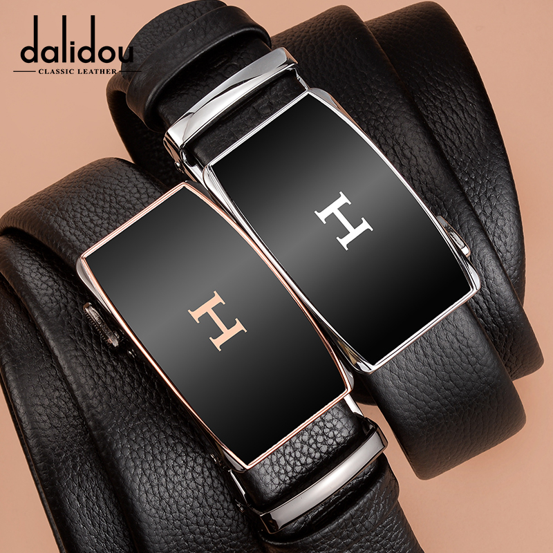 韩版潮男商务腰带真皮字母H男士皮带男青年年轻人时尚自动扣百搭