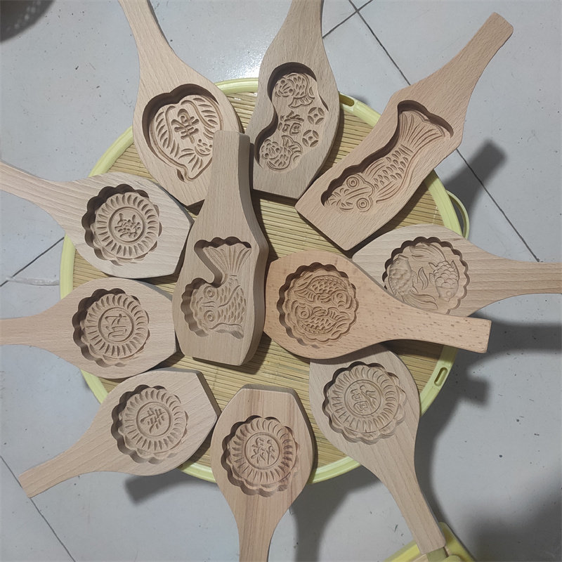 月饼模具，面花模具，榉木雕刻豆包花型模，纯实木各种花型都有