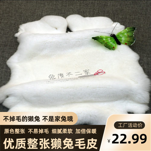 不掉毛整张皮料服装护膝真獭兔毛