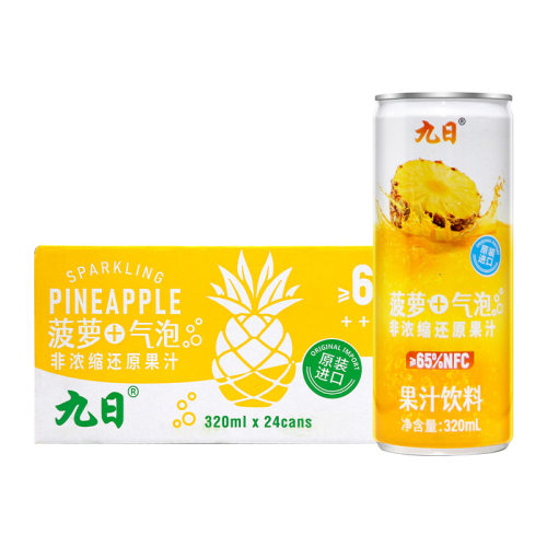 九日冰祖气泡果汁饮料320ml*24罐菠萝荔枝芭乐茶自助餐厅饮品
